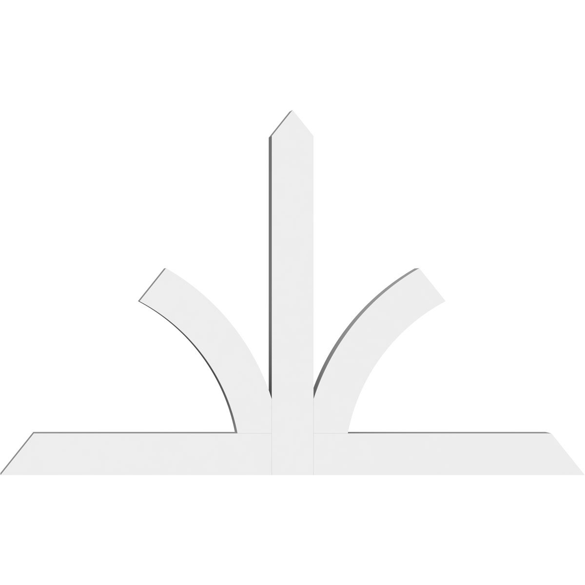 Ekena Millwork Richland Architectural Grade PVC Gable Bracket, 84"W x 52 1/2"H x 4"D x 6"F, 15/12 Pitch GBP084X53X0406RIC00 - alternate 2